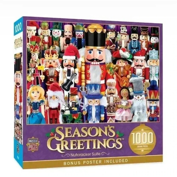 Master Pieces Seasons Greetings Nutcrackers 1000 pc Jigsaw Puzzle - Picture 1 of 7